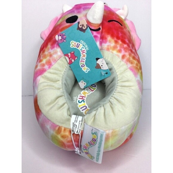 KellyToy Squishmallows Trinity Dino Kids Size 4/5 Pink Plush Slip-On Slipper - Picture 6 of 6